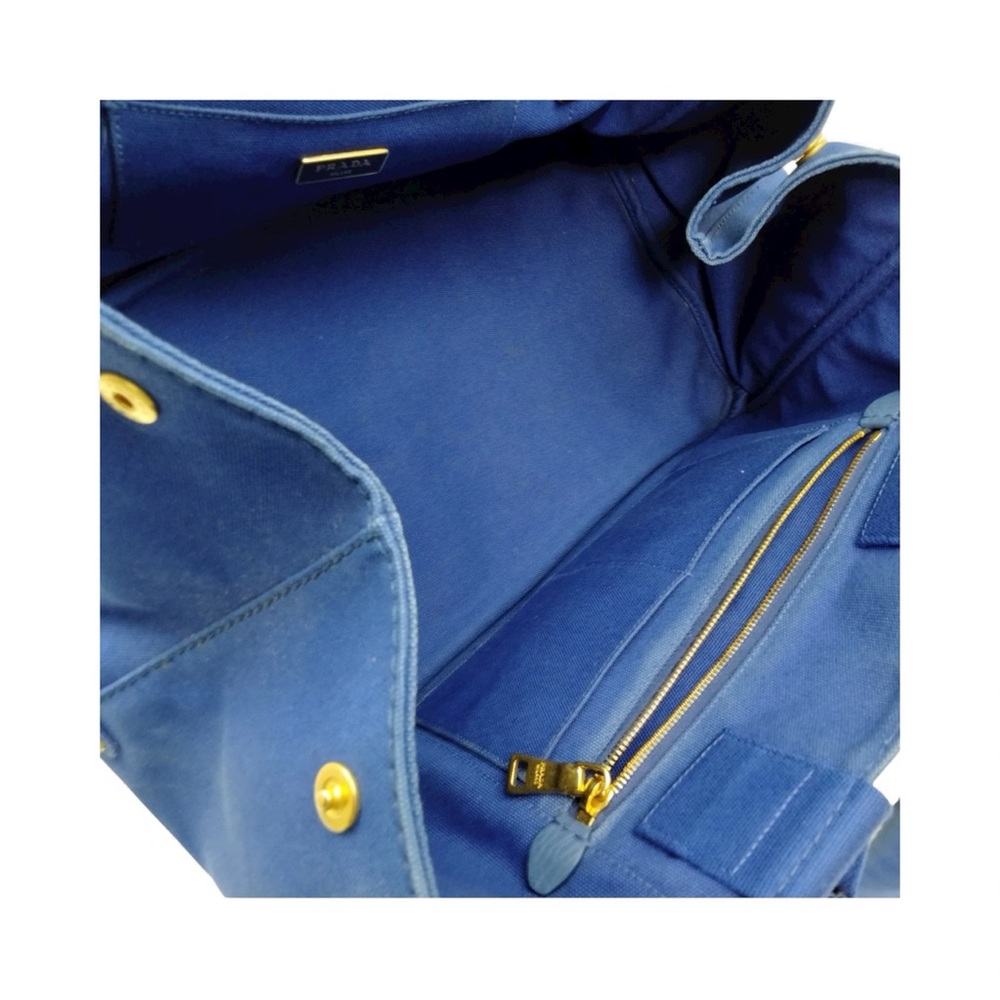 🚨SOLD🚨Prada Blue Canvas Canapa Tote Bag - Picture 8 of 9